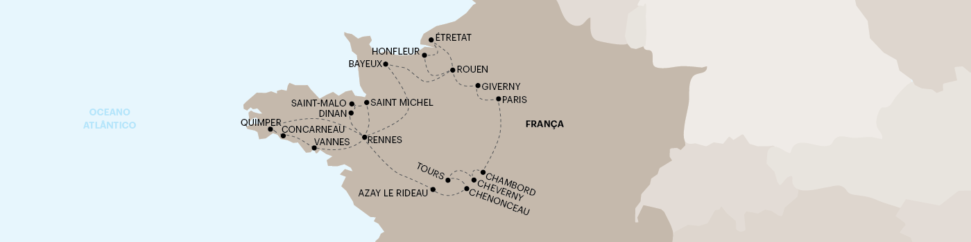 Encantos da Normandia, Bretanha e Castelos do Loire Plus